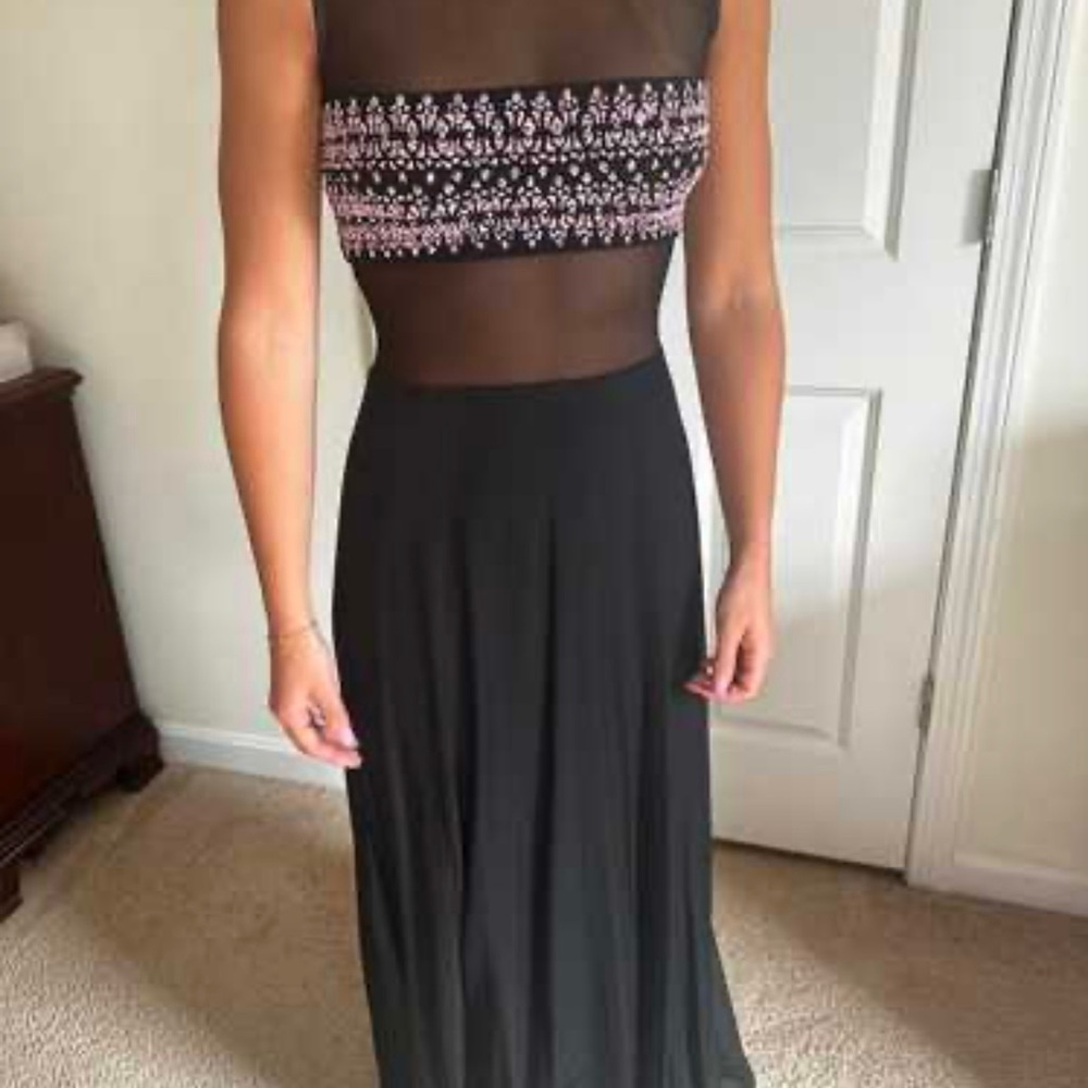 Cache Black and Pink Backless Dress